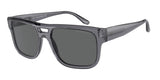 Emporio Armani Mens Square Sunglasses In Transparent Gray