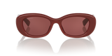 Gucci Oval Sunglasses In Burgundy