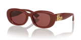Gucci Oval Sunglasses In Burgundy