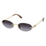 Miu Miu Petite Oval Womens Sunglasses In Gold