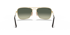 Ray-Ban Caravan Light Grey Lens Sunglasses For Men In Gold