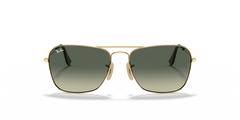 Ray-Ban Caravan Light Grey Lens Sunglasses For Men In Gold