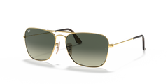 Ray-Ban Caravan Light Grey Lens Sunglasses For Men In Gold