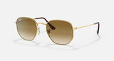 Ray-Ban Unisex Hexagonal Sunglasses In Gold