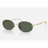 Ray-Ban Oval Petite Womens Sunglasses In Polished Arista Gold & Green