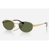Ray-Ban Oval Petite Womens Sunglasses In Arista Gold & Green