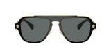 Versace Mens Polarized Round Sunglasses In Black/Gold