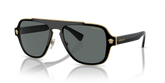 Versace Mens Polarized Round Sunglasses In Black/Gold