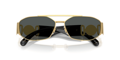 Versace Unisex Grey Lens Sunglasses In Gold