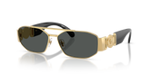 Versace Unisex Grey Lens Sunglasses In Gold