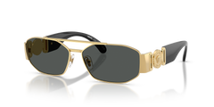 Versace Unisex Grey Lens Sunglasses In Gold