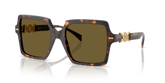 Versace Womens Square Frame Sunglasses In Brown & Gold