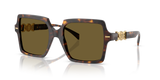 Versace Womens Square Frame Sunglasses In Brown & Gold