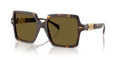 Versace Womens Square Frame Sunglasses In Brown & Gold