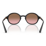 Vogue Womens Round Frame Sunglasses In Black & Rose Gold