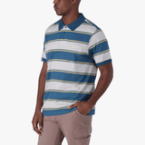 Jeep Mens Yarn Dye Stripe Golfer In Oceanic