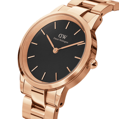 Daniel Wellington Iconic Rose Link Black Dial Watch