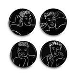 Carrol Boyes Side Plate Set Of 4-Sketchbook Black