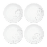 Side Plate Set Of 4-Sketchbook Grey