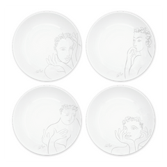 Side Plate Set Of 4-Sketchbook Grey