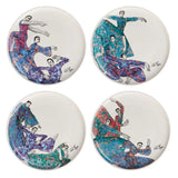 Dinner Plate Set Of 4-Dancing Girls
