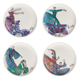 Side Plate Set Of 4-Dancing Girls