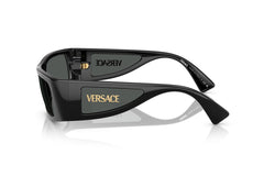 Versace Rectangular Unisex Sunglasses In Black