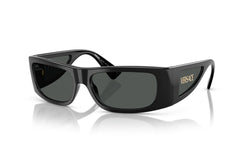 Versace Rectangular Unisex Sunglasses In Black