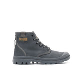 Palladium 74375 Mens Pampa Hi Coated Shoes Metal Grey