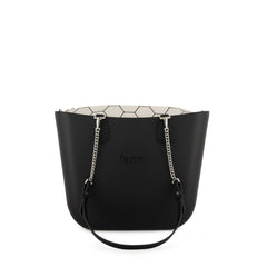 Fenn Pattern Silver Handbag In Black