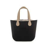 Fenn Light Stone Print Gold Zip Handbag In Black