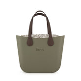Fenn Gold Zip Chocolate Handle Tote Bag In Watercress
