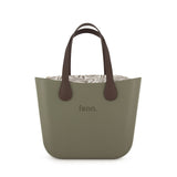 Fenn Gold Zip Chocolate Handle Tote Bag In Watercress
