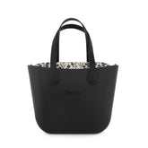 Fenn Silver Zip Black Handle Tote Bag in Black