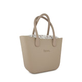 Fenn Gold Zip Stone Handle Tote Bag In Stone