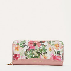 Pierre Cardin Aaliyah Floral Zip Around Purse In Pink