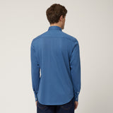Harmont & Blaine Cnn001012804I Linen Blend Jersey Shirt Blue