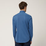Harmont & Blaine Cnn001012804I Linen Blend Jersey Shirt Blue
