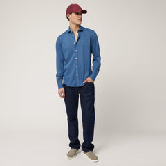 Harmont & Blaine Cnn001012804I Linen Blend Jersey Shirt Blue