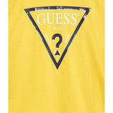 Guess Boys Triangle Logo T-Shirt In Yellow