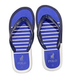 Polo Mens Rubberised Flip Flops Im Blue Multi