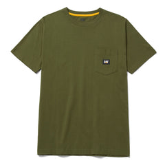 Caterpillar Mens Label Pocket Ss Army T-Shirt