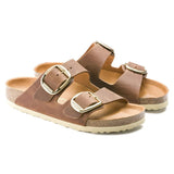 Birkenstock Womens Arizona Big Buckle Oil Leather Sandal In Cognac