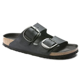 Birkenstock Unisex Big Buckle Oiled Leather Shoes In Black