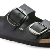 Birkenstock Unisex Big Buckle Oiled Leather Shoes In Black