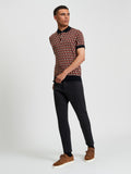 Ben Sherman Mens All Over Jacquard Golfer In Black