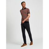 Ben Sherman Mens All Over Jacquard Golfer In Black