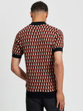 Ben Sherman Mens All Over Jacquard Golfer In Black