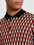 Ben Sherman Mens All Over Jacquard Golfer In Black