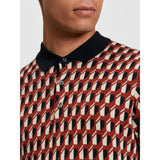 Ben Sherman Mens All Over Jacquard Golfer In Black